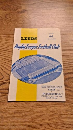 Leeds v Huddersfield Oct 1970 Rugby League Programme