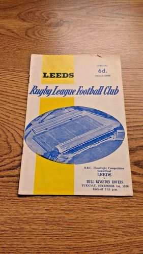 Leeds v Hull KR Dec 1970 BBC Floodlit Competition Semi-Final Rugby League Programme