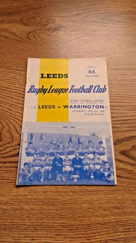 Leeds v Warrington Dec 1970 Rugby League Programme