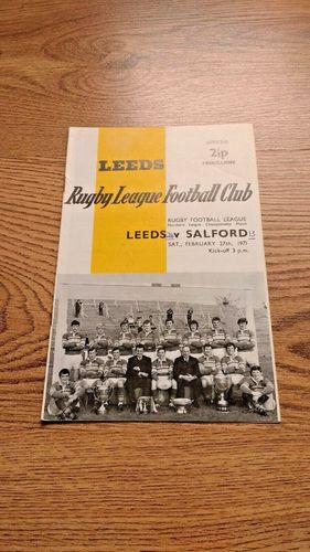Leeds v Salford Feb 1971 Rugby League Programme