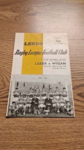 Leeds v Wigan Mar 1971 Rugby League Programme