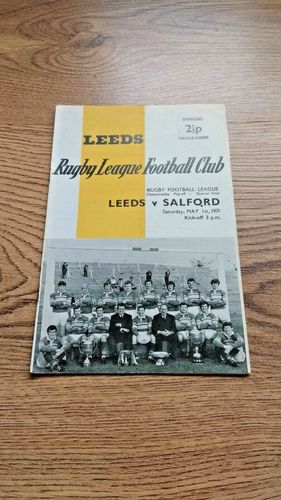 Leeds v Salford May 1971 Championship Play-Off Quarter Final Rugby League Programme