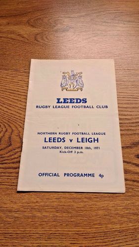 Leeds v Leigh Dec 1971 Rugby League Programme