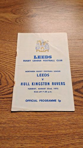 Leeds v Hull KR Aug 1972 Rugby League Programme
