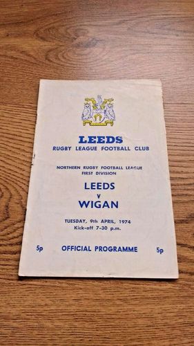 Leeds v Wigan Apr 1974 Rugby League Programme