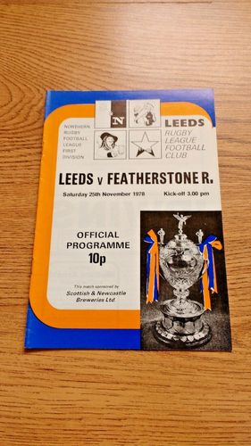 Leeds v Featherstone Rovers Nov 1978 Rugby League Programme