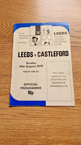 Leeds v Castleford Aug 1979 Yorkshire Cup Rugby League Programme