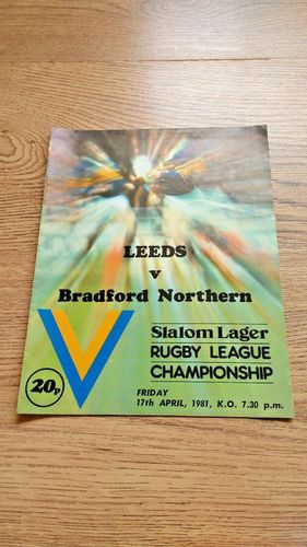 Leeds v Bradford Northern Apr 1981 Rugby League Programme