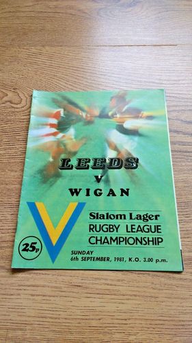 Leeds v Wigan Sept 1981 Rugby League Programme