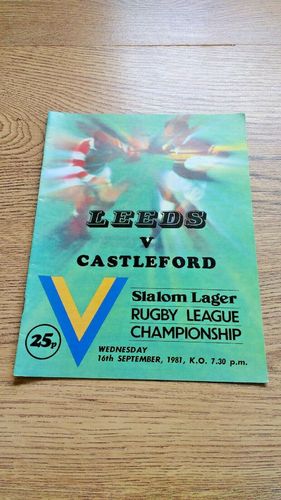 Leeds v Castleford Sept 1981 Rugby League Programme