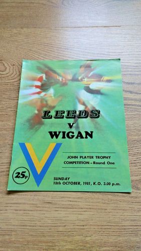 Leeds v Wigan Oct 1981 John Player Trophy Rugby League Programme