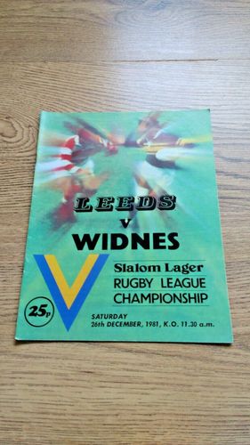 Leeds v Widnes Dec 1981 Rugby League Programme