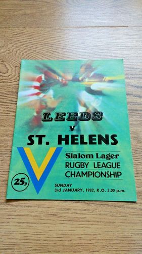 Leeds v St Helens Jan 1982 Rugby League Programme