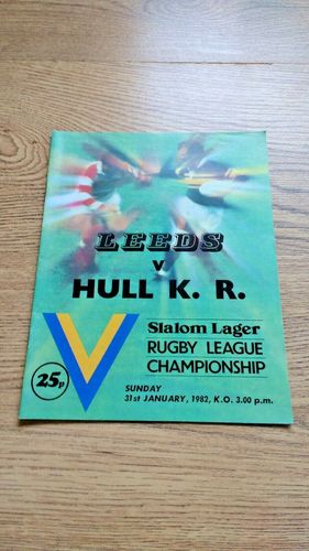 Leeds v Hull KR Jan 1982 Rugby League Programme
