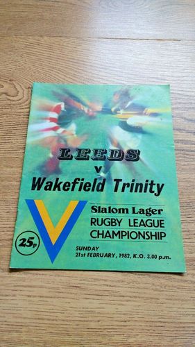 Leeds v Wakefield Trinity Feb 1982 Rugby League Programme