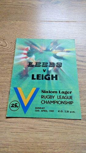 Leeds v Leigh Apr 1982 Rugby League Programme