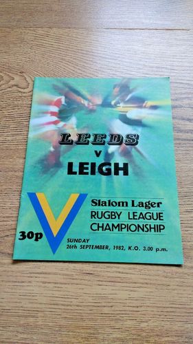 Leeds v Leigh Sept 1982 Rugby League Programme