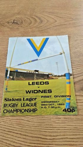 Leeds v Widnes Oct 1983 Rugby League Programme