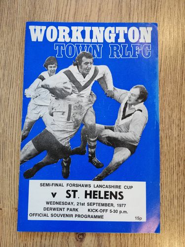 Workington Town v St Helens 1977 Lancs Cup Semi-Final Rugby League Programme