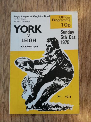 York v Leigh Oct 1975 Rugby League Programme