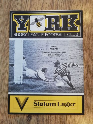 York v Wigan Aug 1980 Rugby League Programme