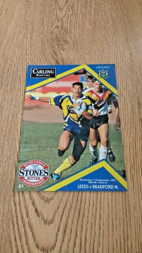 Leeds v Bradford Northern Dec 1991 Rugby League Programme