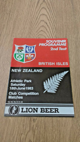 New Zealand v British Lions 1983 2nd Test Signed Rugby Programme