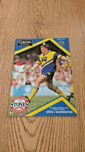 Leeds v Warrington Apr 1992 Rugby League Programme