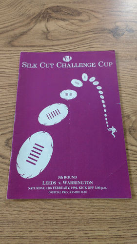 Leeds v Warrington Feb 1994 Challenge Cup Rugby League Programme