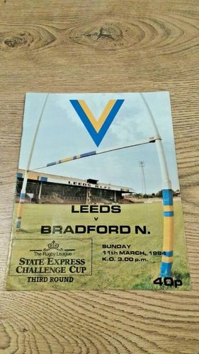 Leeds v Bradford Northern Mar 1984 Challenge Cup Rugby League Programme