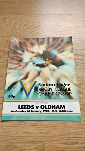 Leeds v Oldham Jan 1986 Rugby League Programme
