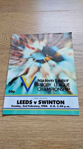 Leeds v Swinton Feb 1986 Rugby League Programme