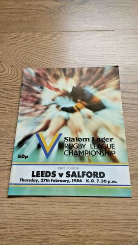 Leeds v Salford Feb 1986 Rugby League Programme