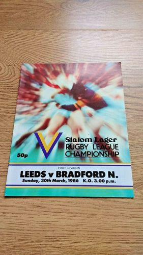 Leeds v Bradford Northern Mar 1986 Rugby League Programme