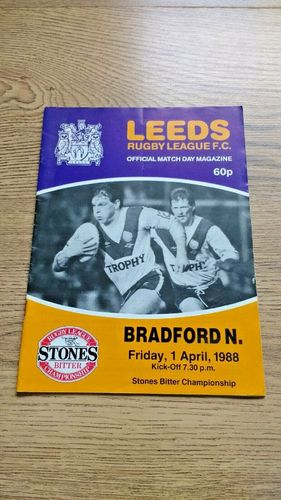 Leeds v Bradford Northern Apr 1988 Rugby League Programme