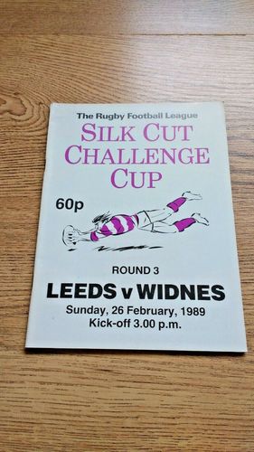 Leeds v Widnes Feb 1989 Challenge Cup Rugby League Programme