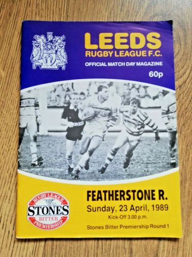 Leeds v Featherstone Apr 1989 Premiership Play-Off Rugby League Programme