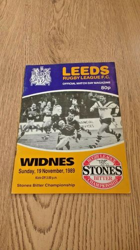 Leeds v Widnes Nov 1989 Rugby League Programme