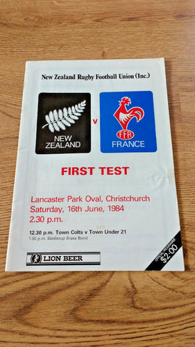 New Zealand v France 1st Test 1984 Rugby Programme