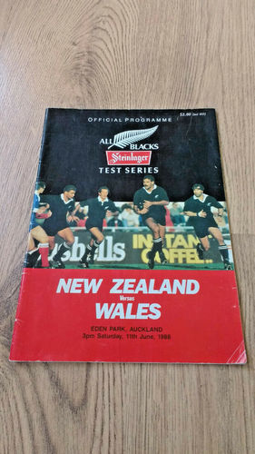 New Zealand v Wales 2nd Test 1988 Signed Rugby Programme