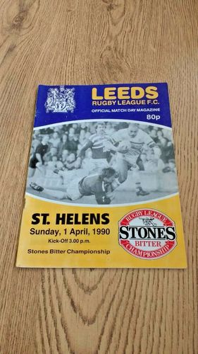 Leeds v St Helens Apr 1990 Rugby League Programme