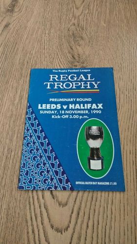 Leeds v Halifax Nov 1990 Regal Trophy Rugby League Programme