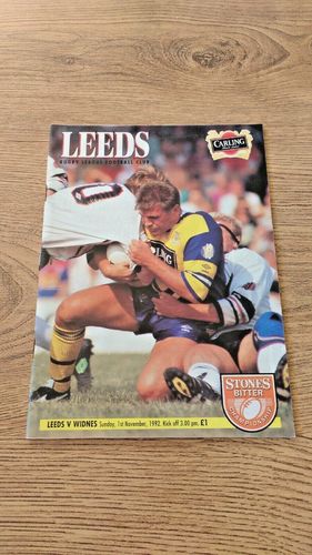 Leeds v Widnes Nov 1992 Rugby League Programme