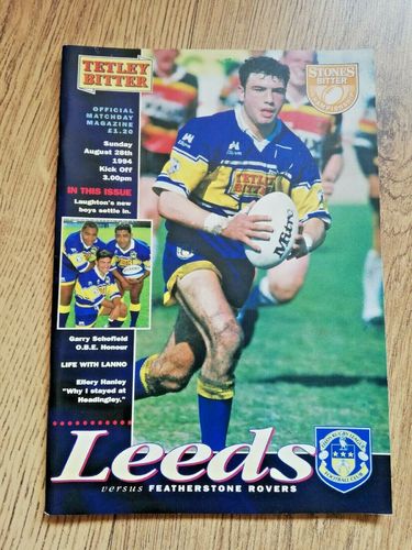 Leeds v Featherstone Aug 1994 Rugby League Programme