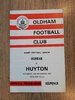 Oldham v Huyton Sept 1969 Rugby League Programme