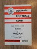 Oldham v Wigan Dec 1969 Rugby League Programme