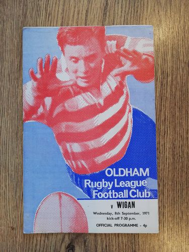 Oldham v Wigan Sept 1971 Rugby League Programme