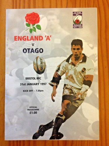 England A v Otago 1997 Rugby Programme
