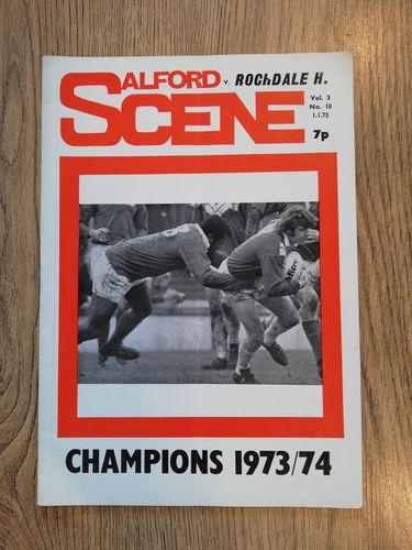Salford v Rochdale Hornets Jan 1975 Rugby League Programme