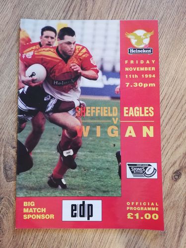 Sheffield Eagles v Wigan Nov 1994 Rugby League Programme